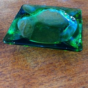 Green Glass ashtray